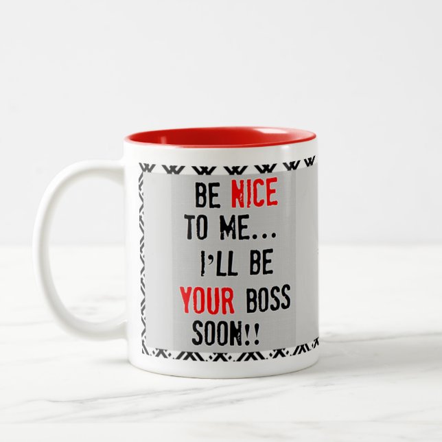 De Café Em Dois Tons Seja agradável a mim caneca do chefe (Esquerda)