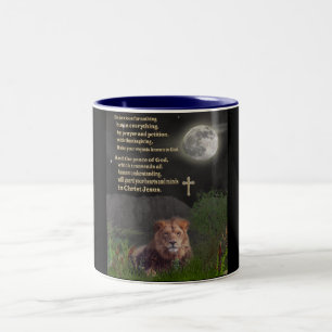 De Café Em Dois Tons Seja ansioso para nada caneca cristã