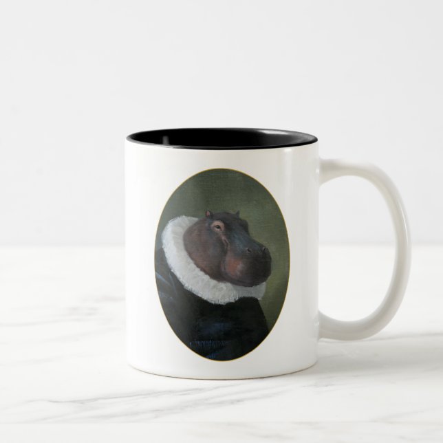 De Café Em Dois Tons Senhor Hipopótamo Retrato Caneca (Direita)