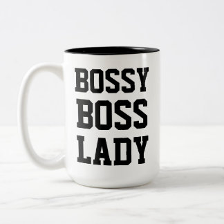 De Café Em Dois Tons Senhora Bossy Caneca do chefe
