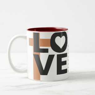 De Café Em Dois Tons Seu amor nunca falha a caneca