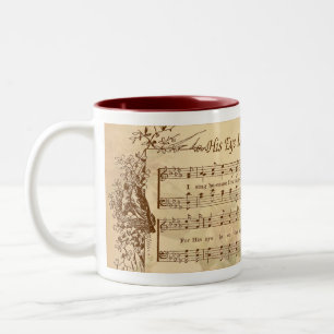 De Café Em Dois Tons Seu olho está na caneca do design do vintage do