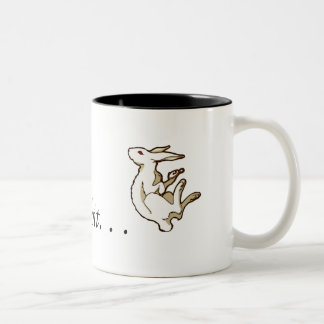De Café Em Dois Tons Siga a caneca branca do coelho