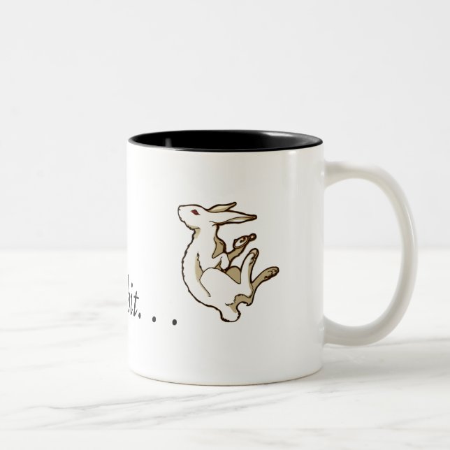 De Café Em Dois Tons Siga a caneca branca do coelho (Direita)