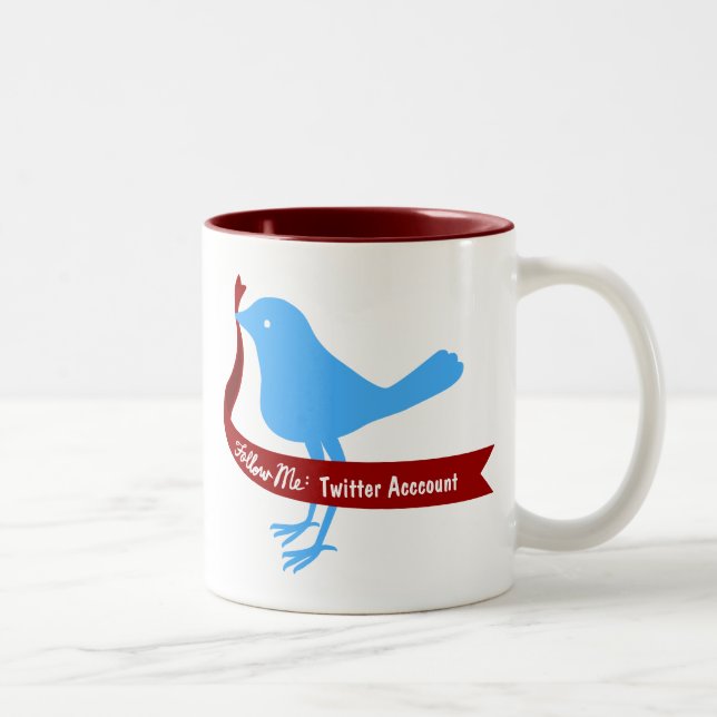 De Café Em Dois Tons Siga minha caneca do Tweet (Direita)