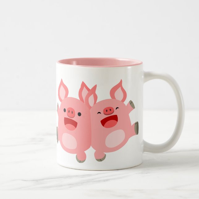 De Café Em Dois Tons SIM! Cartoon Porco Caneca (Direita)