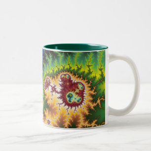 De Café Em Dois Tons Sob A Floresta - Caneca Fractal