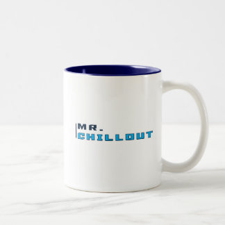 De Café Em Dois Tons Sr. azul Chillout Logotipo Caneca