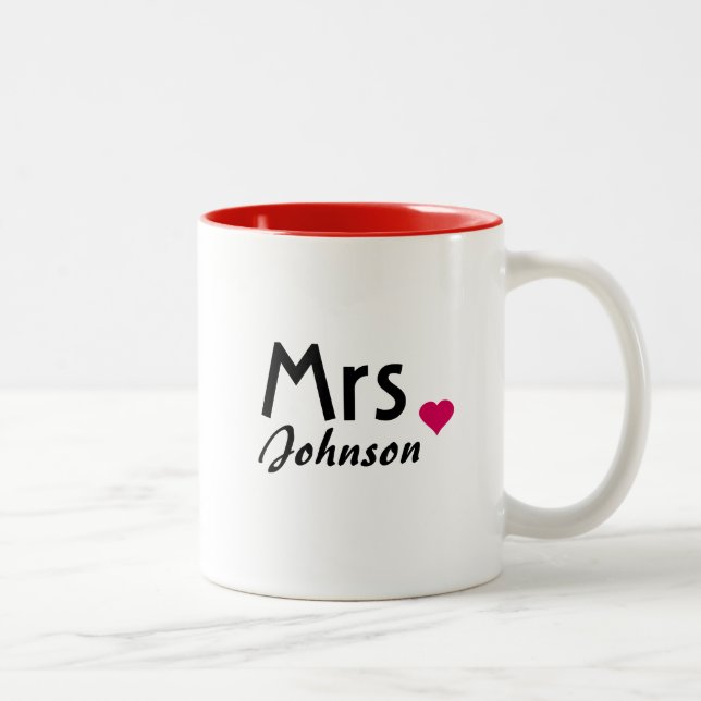 De Café Em Dois Tons Sra. personalizada caneca - metade do Sr. e Sra. (Direita)