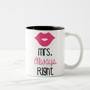 De Café Em Dois Tons Sra. Sempre Direito Caneca