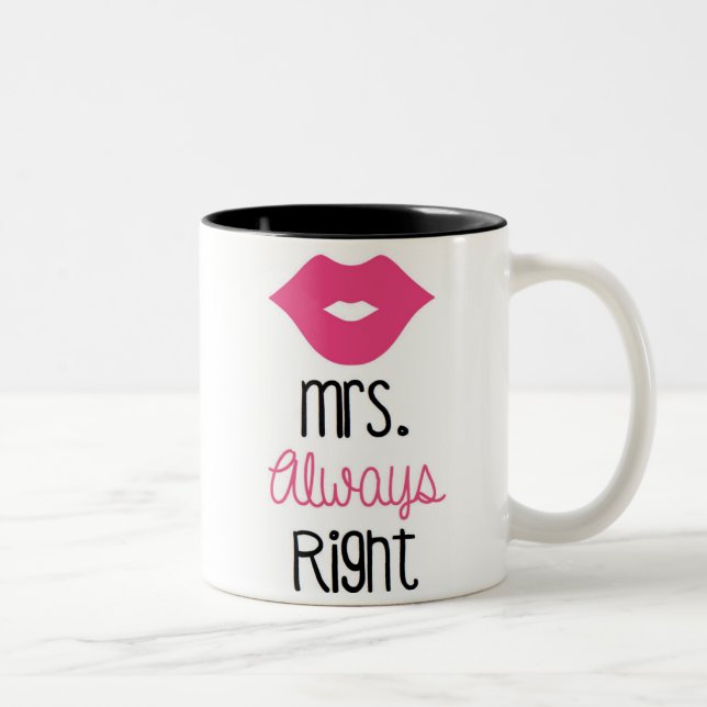 De Café Em Dois Tons Sra. Sempre Direito Caneca (Direita)