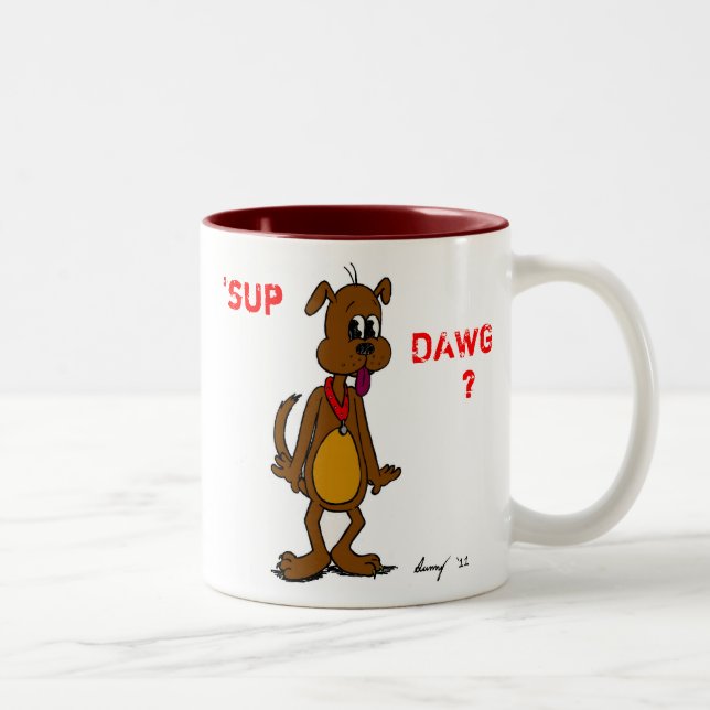 De Café Em Dois Tons SUP DAWG? Caneca (Direita)