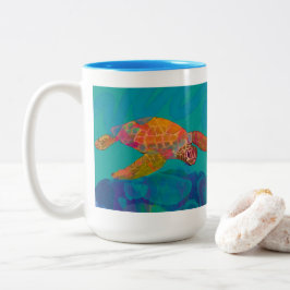 De Café Em Dois Tons Tartaruga-do-mar - Duas caneca