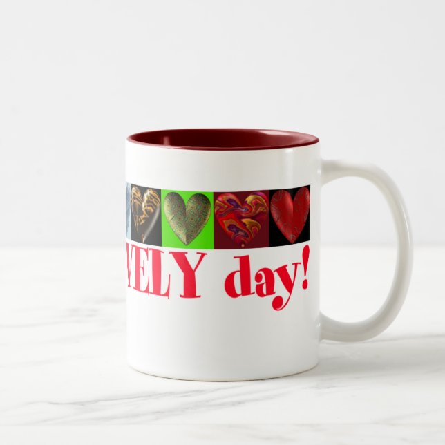 De Café Em Dois Tons Tenha um dia bonito! caneca (Direita)