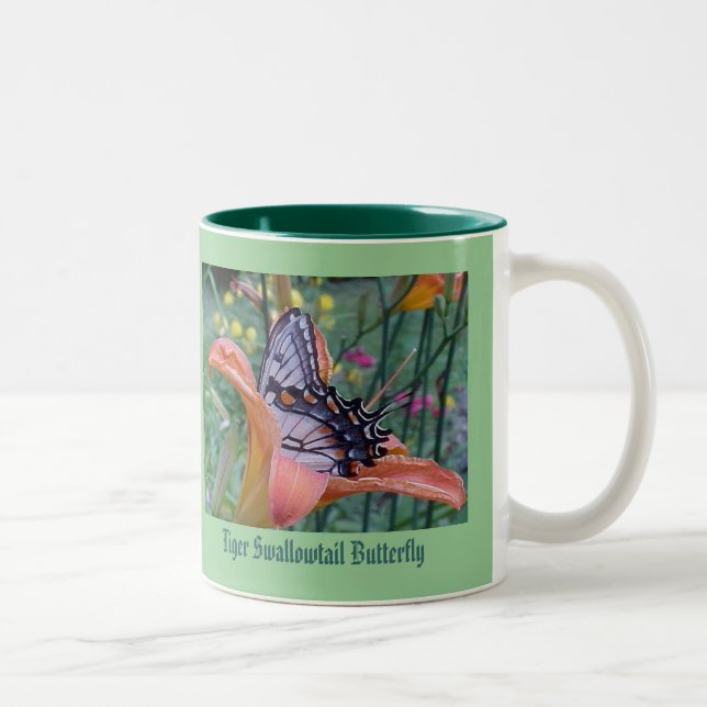 De Café Em Dois Tons Tiger Swallowtail 15 Oz. Caneca (Direita)