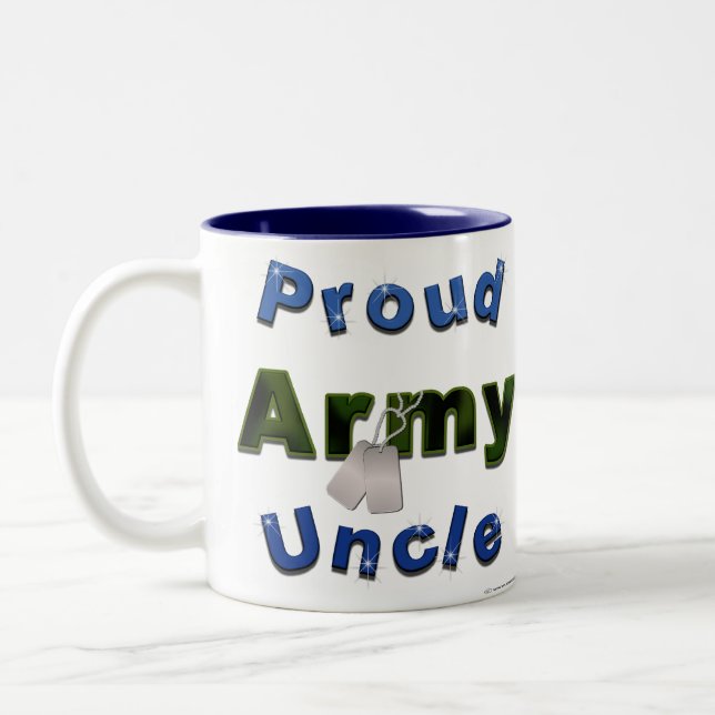 De Café Em Dois Tons Tio orgulhoso Caneca do exército (Esquerda)