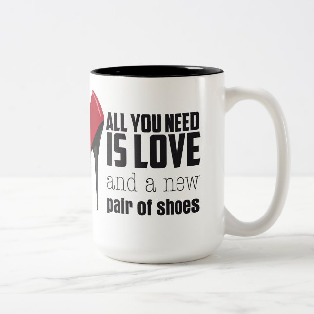 De Café Em Dois Tons Tudo que você precisa é caneca do amor (Direita)