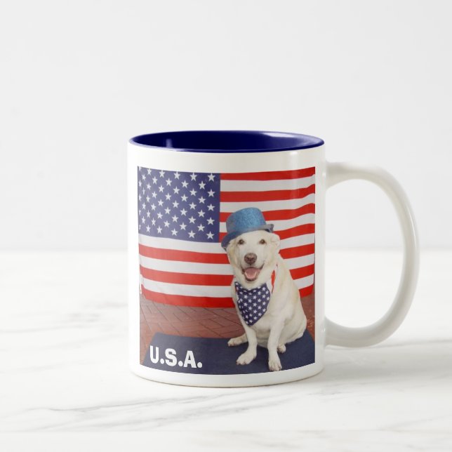 De Café Em Dois Tons U.S.A. Caneca (Direita)
