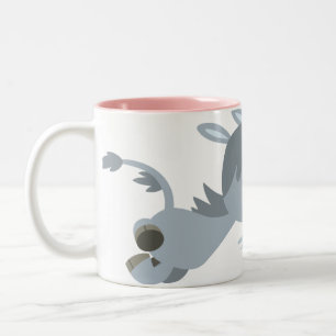 De Café Em Dois Tons Um Belo Cartoon Unicórnio Numa Caneca Rápida