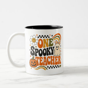 De Café Em Dois Tons Um Professor Assustador Abóbora Halloween Caneca d