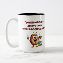 De Café Em Dois Tons Uma Taça Longe Do Mundo Dominando A Caneca Engraça