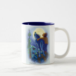 De Café Em Dois Tons Urro com caneca dos lobos