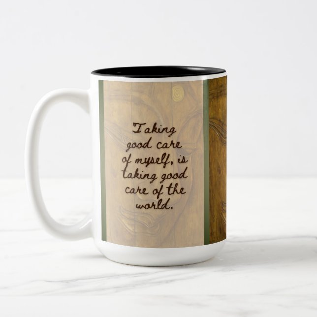 De Café Em Dois Tons V1 BuddhaToday #6 Caneca Zen - Buddha Rosa & Citaç (Esquerda)