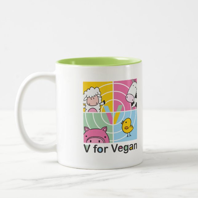 De Café Em Dois Tons V para a caneca do vegan (Esquerda)