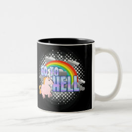 De Café Em Dois Tons VÁ à caneca do unicórnio do arco-íris do INFERNO