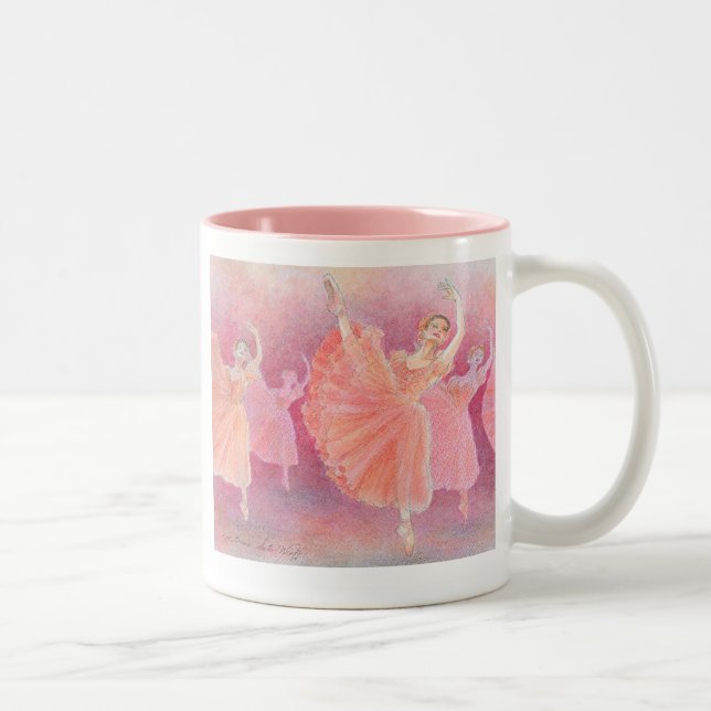De Café Em Dois Tons Valsa da caneca das flores (customizável) (Direita)