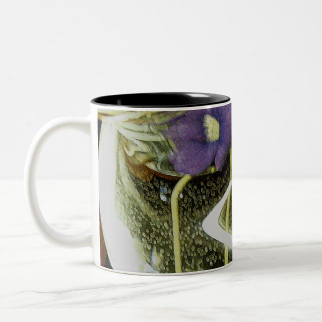 De Café Em Dois Tons vaso da caneca roxa pequena dos wildflowers (Esquerda)