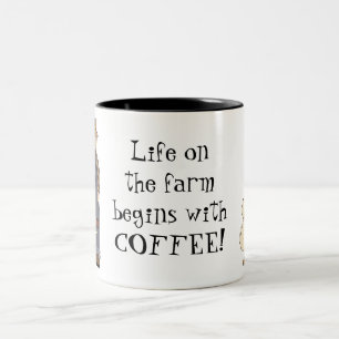 De Café Em Dois Tons Vida na caneca da fazenda
