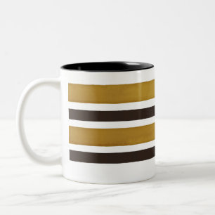 De Café Em Dois Tons 'Voltar' A Caneca - Listras castanhas e bronzeadas