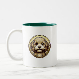De Café Em Dois Tons Waffles, a Caneca Cavapoo