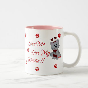 De Café Em Dois Tons Westie ama-me amor minha caneca
