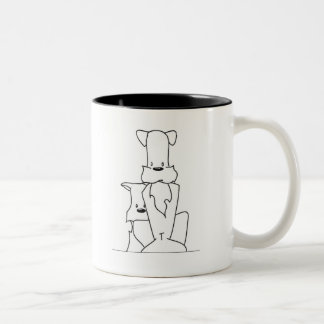 De Café Em Dois Tons westie/mini. caneca do schnauzer