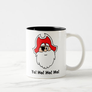 De Café Em Dois Tons Yo! Ho! Ho! Ho! Caneca do pirata do papai noel