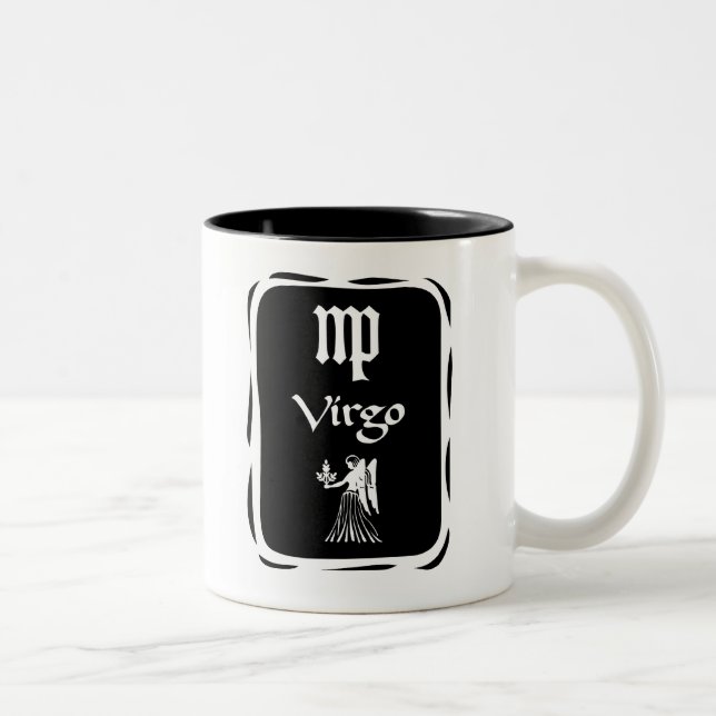 De Café Em Dois Tons (ZD3m) Caneca do zodíaco do VIRGO (Direita)