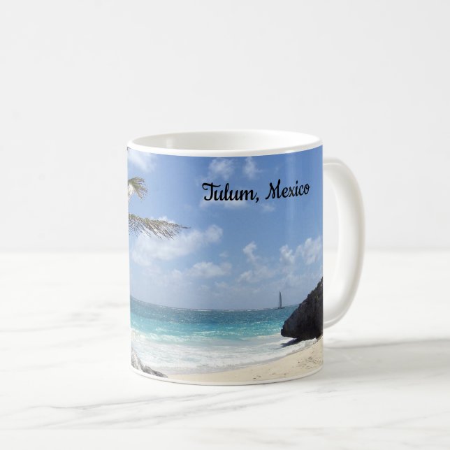De Café Encalhe Tulum, México - sol - férias - caneca (Frente Esquerda)