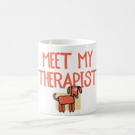 De Café Encontre minha caneca cerâmica do cão do terapeuta
