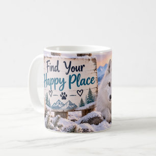 De Café Encontre o Seu Lugar Feliz Caneca da Raposa Ártica