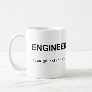 De Café ENGENHEIRO com a caneca dos símbolos fonéticos