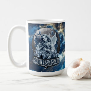 De Café Estampa Anjo – Cyberpunk Guardian Angel - Caneca