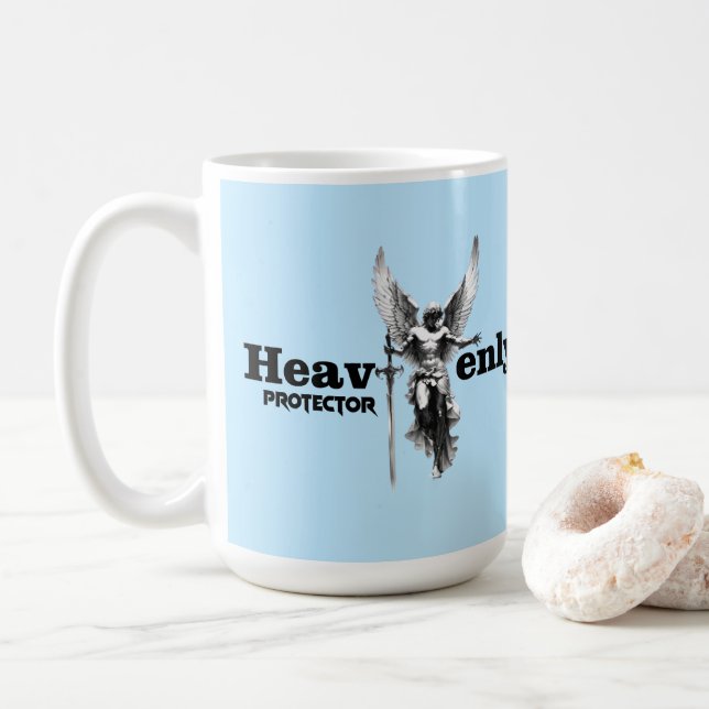 De Café Estampa Anjo - Heavenly Protector - Caneca (Com Donut)