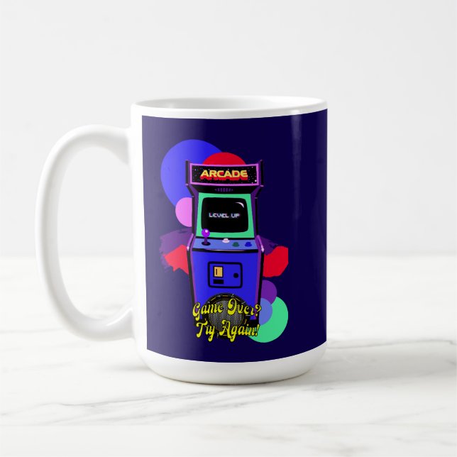 De Café Estampa Game - Retro Arcade Game - Caneca (Esquerda)