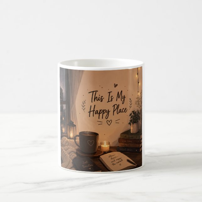 De Café Este É o Meu Lugar Feliz Caneca Alien Fofa (Centro)