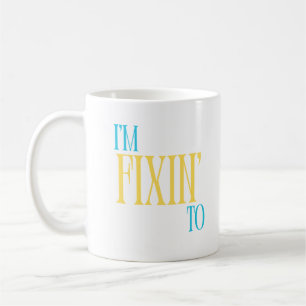 De Café Estou me fixando ao sul da caneca em azul e amarel