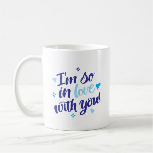 De Café Estou Tão Apaixonado Por Você Caneca Navy & Aqua