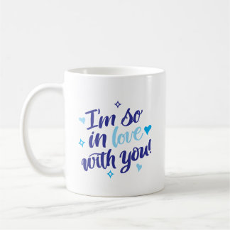 De Café Estou Tão Apaixonado Por Você Caneca Navy & Aqua
