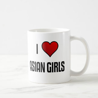 De Café Eu amo a caneca asiática das meninas